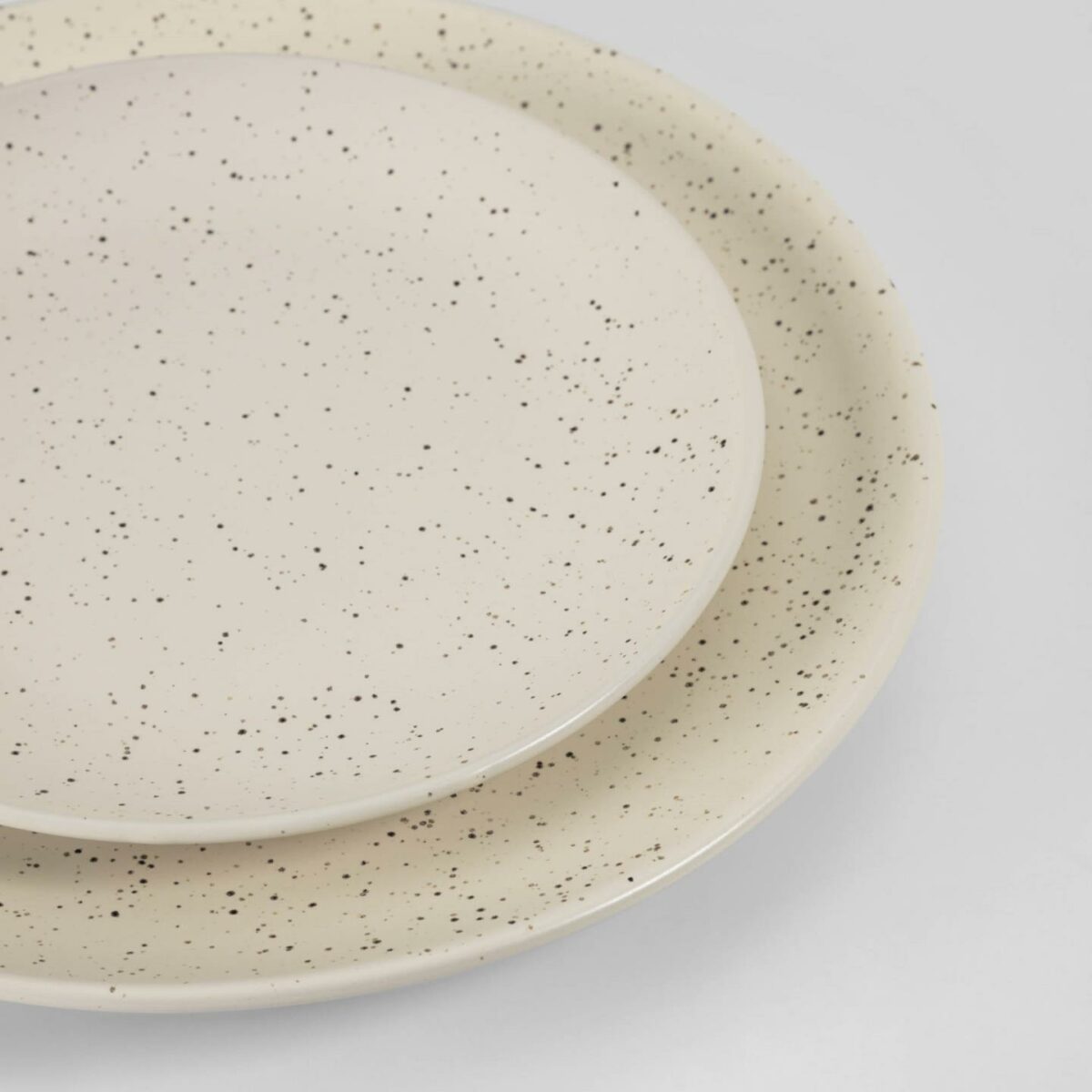 Plato plano Aratani de cerámica blanco - Imagen 4